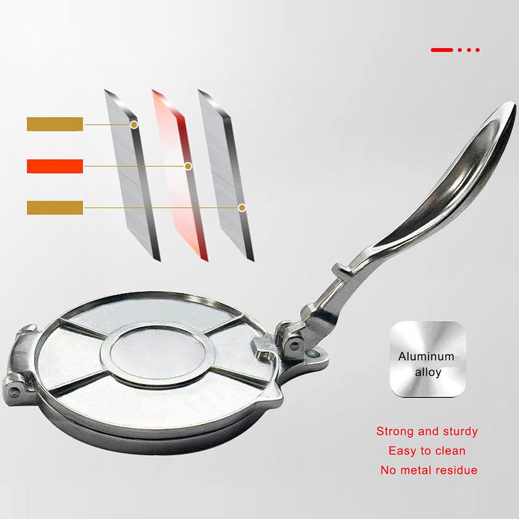 Teigpresse Metall Stanzformen Stahl Mehl Tortilla Presse Knödelteig Tortillas Mehl Brotform Sandwich Taco Presse - 6,5 Zoll