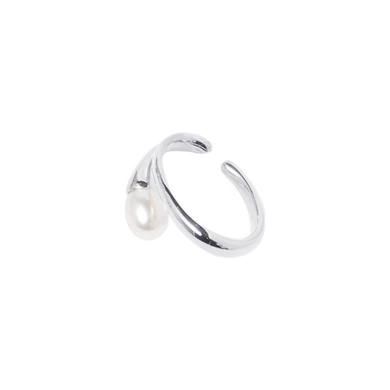 

Niche Style Normcore Stylish and Unique French Retro Easy Matching Silver Inlaid Pearl Grace Fashion Non-Pierced Ear Bones Ear Clip Single