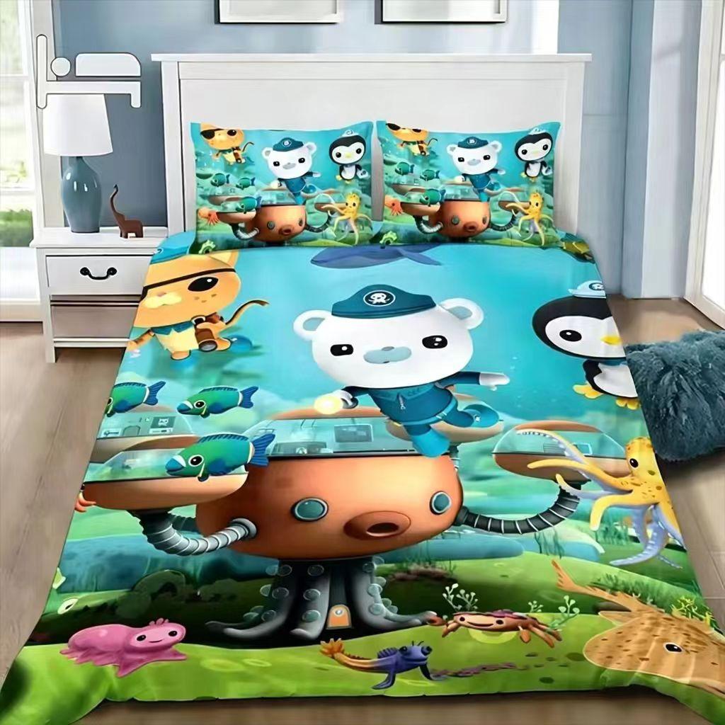 Cartoon Octonauts Duvet Cover Pillowcase Bedding Set Adult Boy Girl Bedroom Decoration Children Gift Single Double Large Size