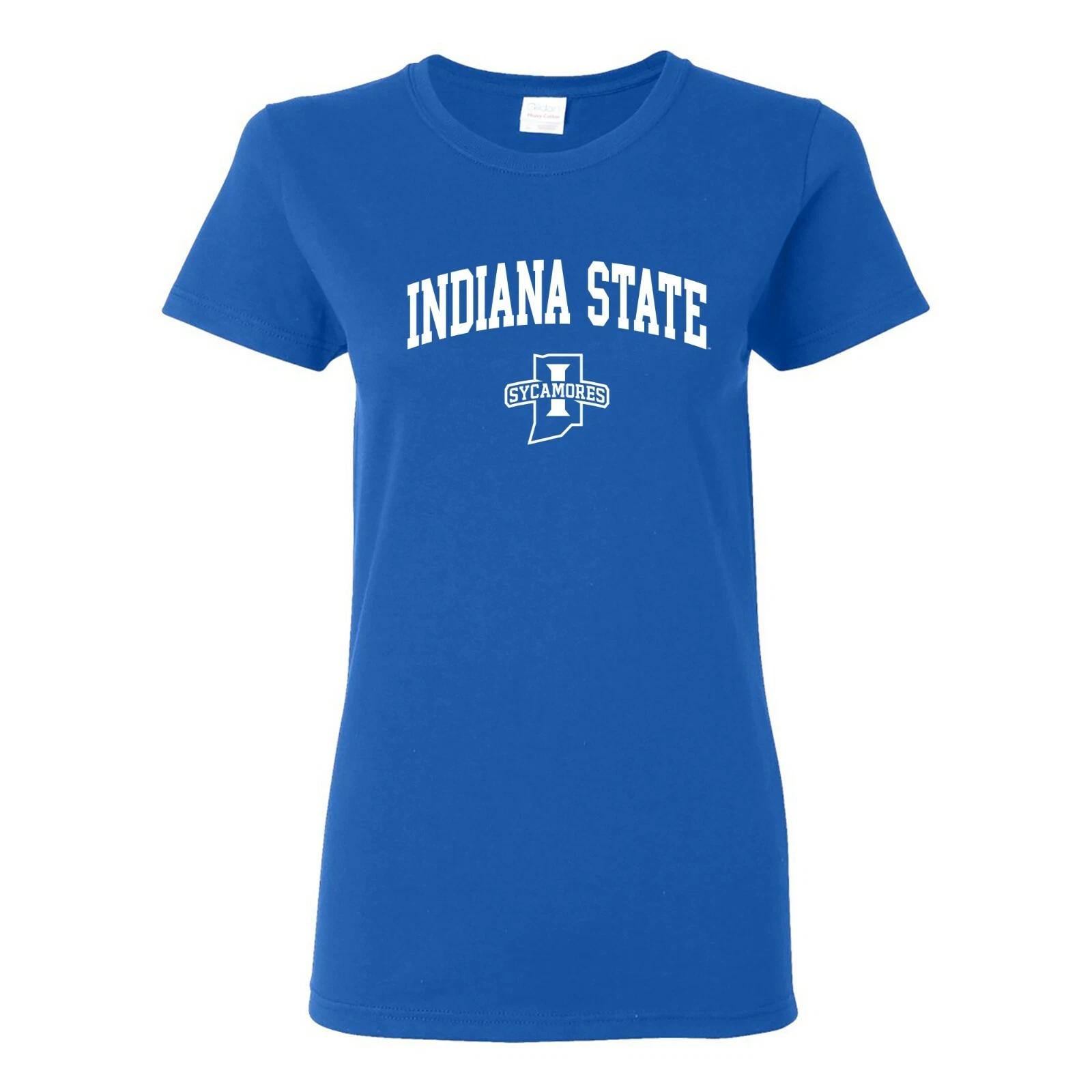 Indiana State Sycamores Arch Logo Womens T-Shirt - Royal S