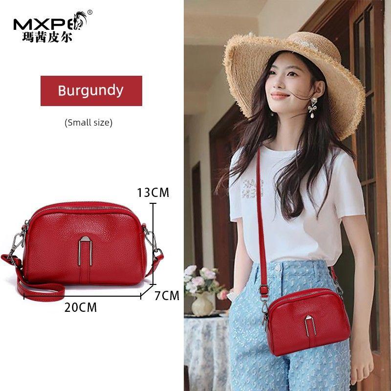 

Сумка-мессенджер из натуральной кожи для женщин 2025 Новое поступление Одежда для женщин среднего возраста Первый слой воловьей кожи Кроссбоди Сумка на плечо Женская мини-сумка Wine red small size