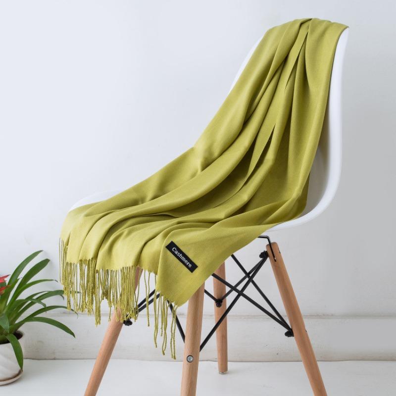 Solid Color Imitation Cashmere Scarf Women, Thin Spring and Summer Long Air Conditioner Shawl, Autumn and Winter Warm Malaysian Headscarf