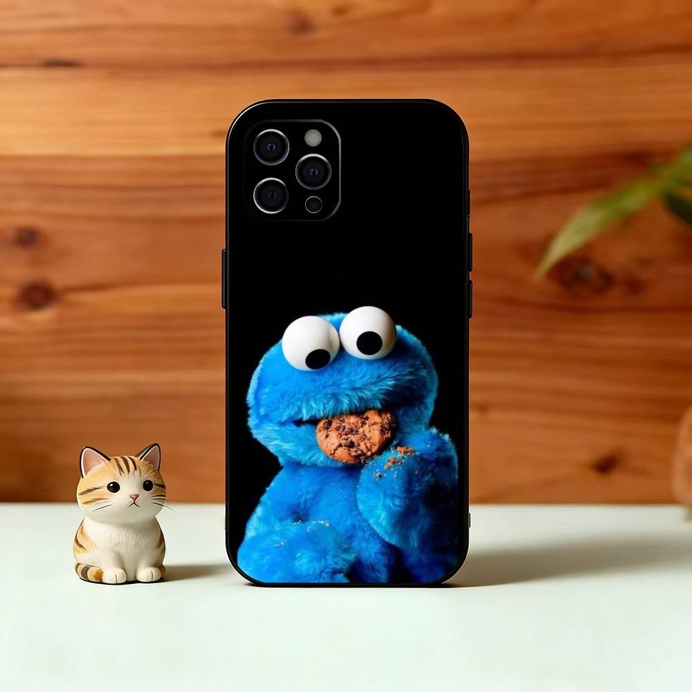 

Cut Cartoon C-Cookies Monster Phone Case Silicone Soft For IPhone 17 16 15 14 13 12 11 X XR Plus Pro Max Plus iPhone16pro