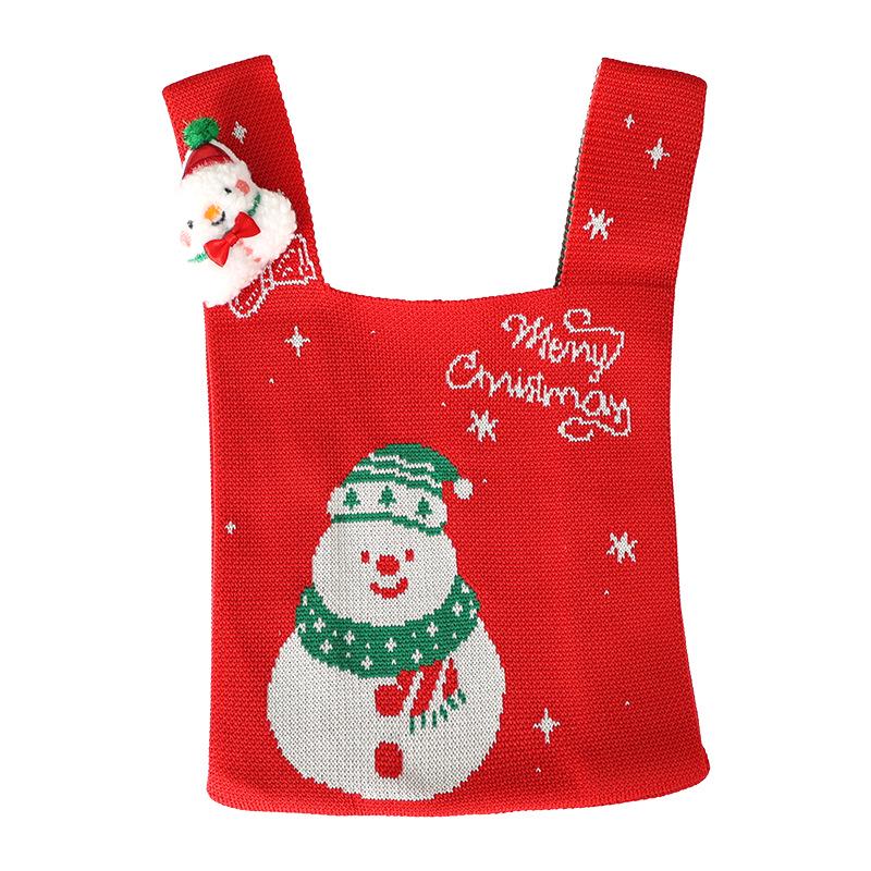 Knitted Christmas Eve Apple and Candy Gift Bag