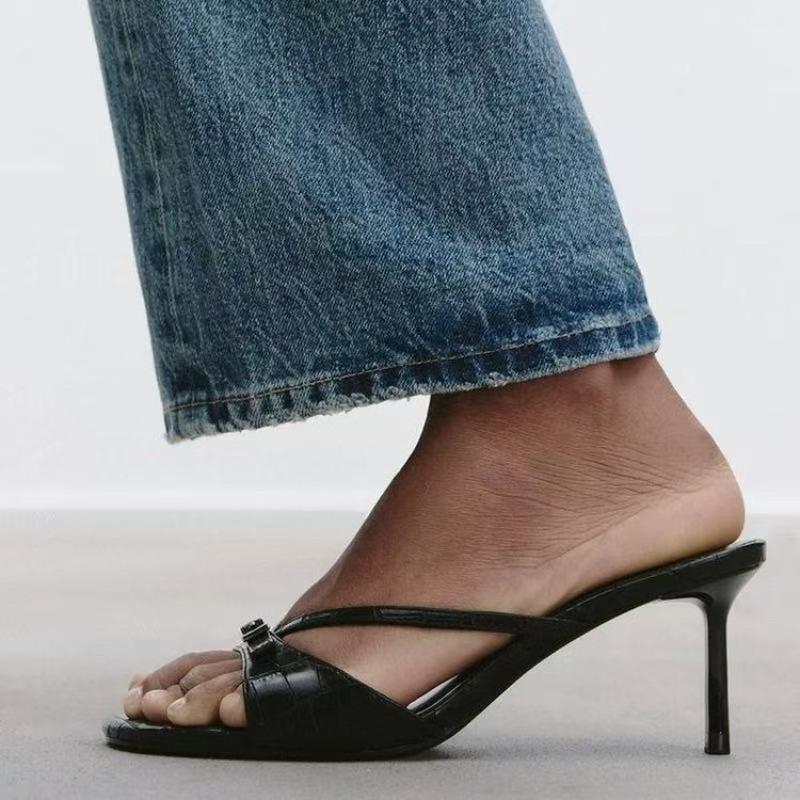 Mode Damen High Heels Hausschuhe Designer Absatzschuhe 2025 Sommer Mode Sandalen Pumps Flach Sexy Pantoletten Stilettos Mujer Zapatos