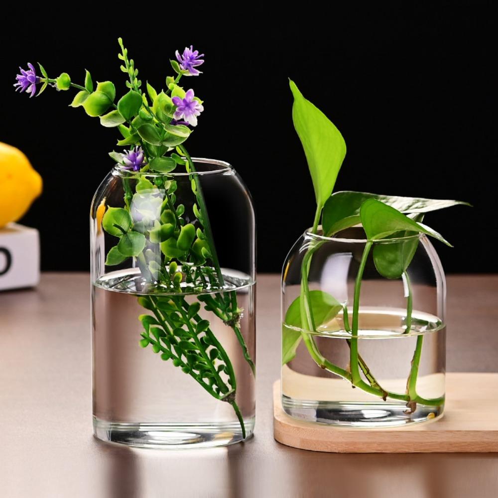 Simple Modern Glass Flower Vase Home Decoration Hydroponic Plant Bottle Desktop Decoration for Wedding Reception Family