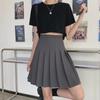 Women's High-Waist A-Line Pleated Skirt - New Large Size, Slimming, All-Season Short Skirt