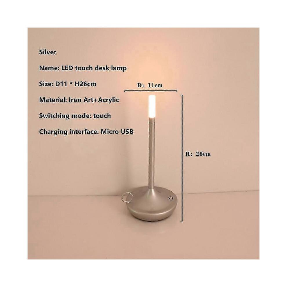 Stolní lampa do ložnice Dobíjecí bezdrátová dotyková lampa Kempingová svíčka Kreativní lampa dobíjecí přes USB-C Stolní lampa -1 KS