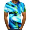 Summer Round Neck 3D Creative Vision Print Top Fashionable Casual Short Sleeved Men's T-shirts