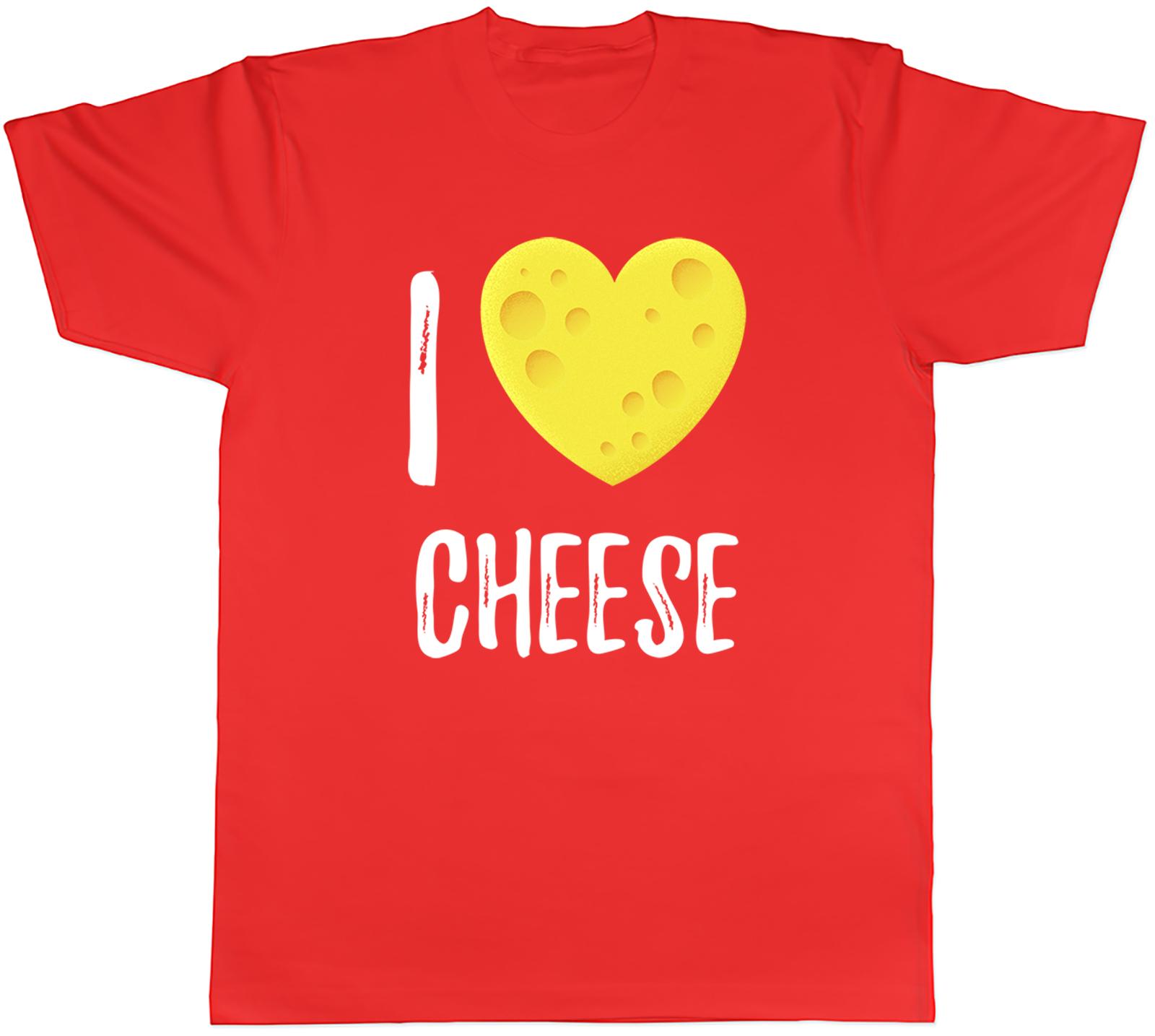 I Love Cheese Love Heart Shaped Cheese Unisexs TShirt Tee Gift Top S