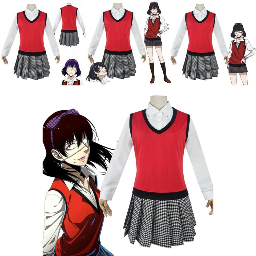 Kakegurui Midari Ikishima Outfit Exquisite School Uniform Dress Cosplay Set For Fans