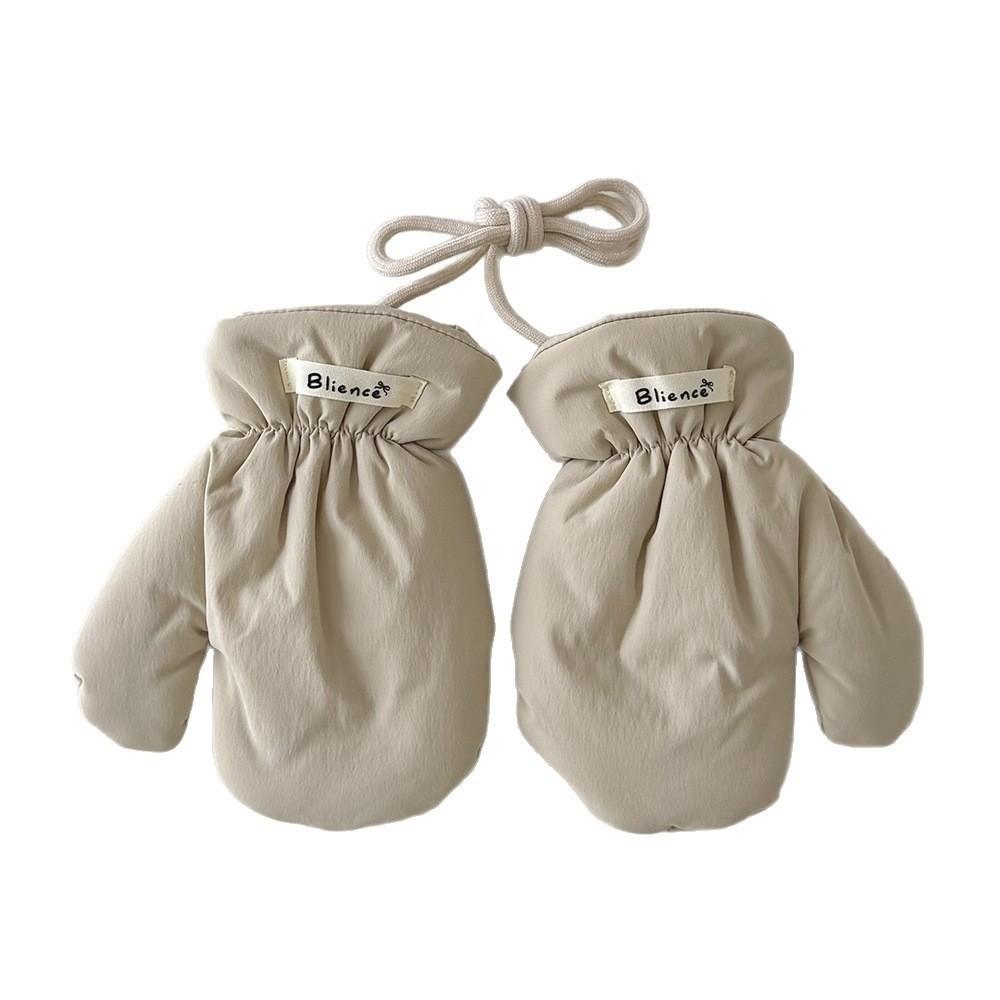 1 Pair Solid Color Kid Gloves Winter Warm Full Cover Glove Trendy Children's Gloves For Boys Girls