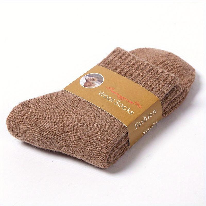 1 Paar dicke warme Crew-Socken für Herren für den Winter, lässige einfarbige Frottee-Socken