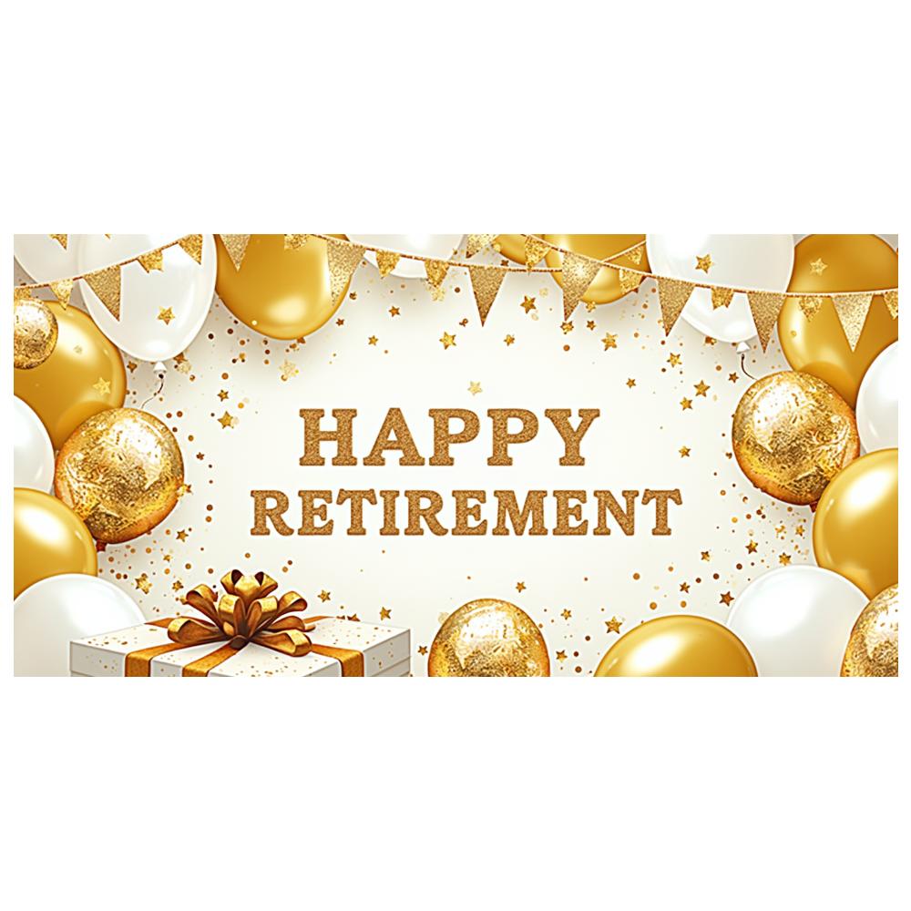 Golden Theme Retirement Banner Party Decoration Retirement Decor for Event Celebration Party Background Photo Shoot