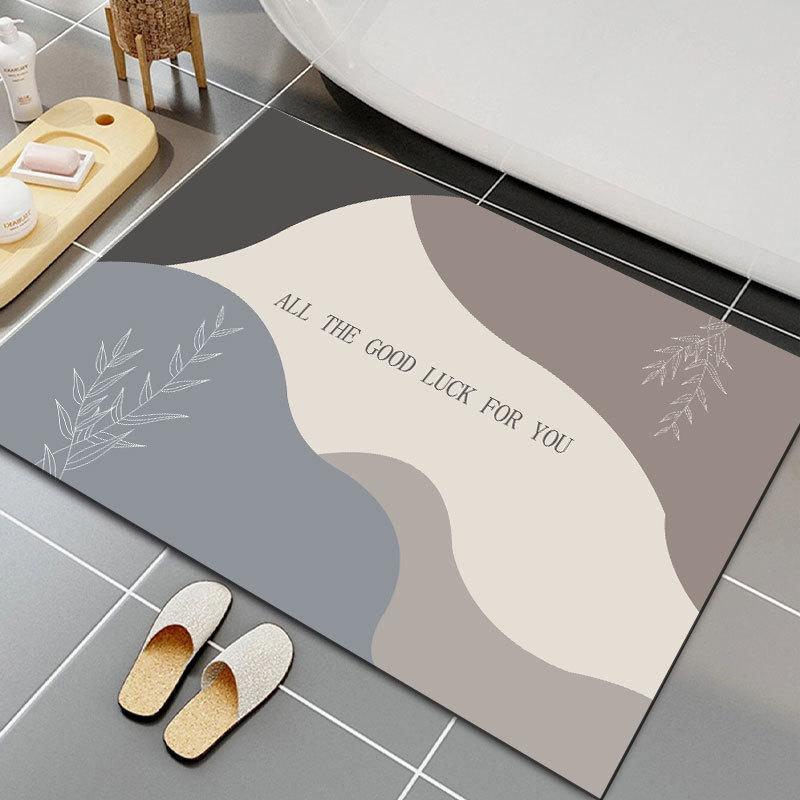 PVC Mat Bathroom Door Mat Absorbent Door Mat Bathroom Anti Slip Foot Mat Quick Drying Floor Mat