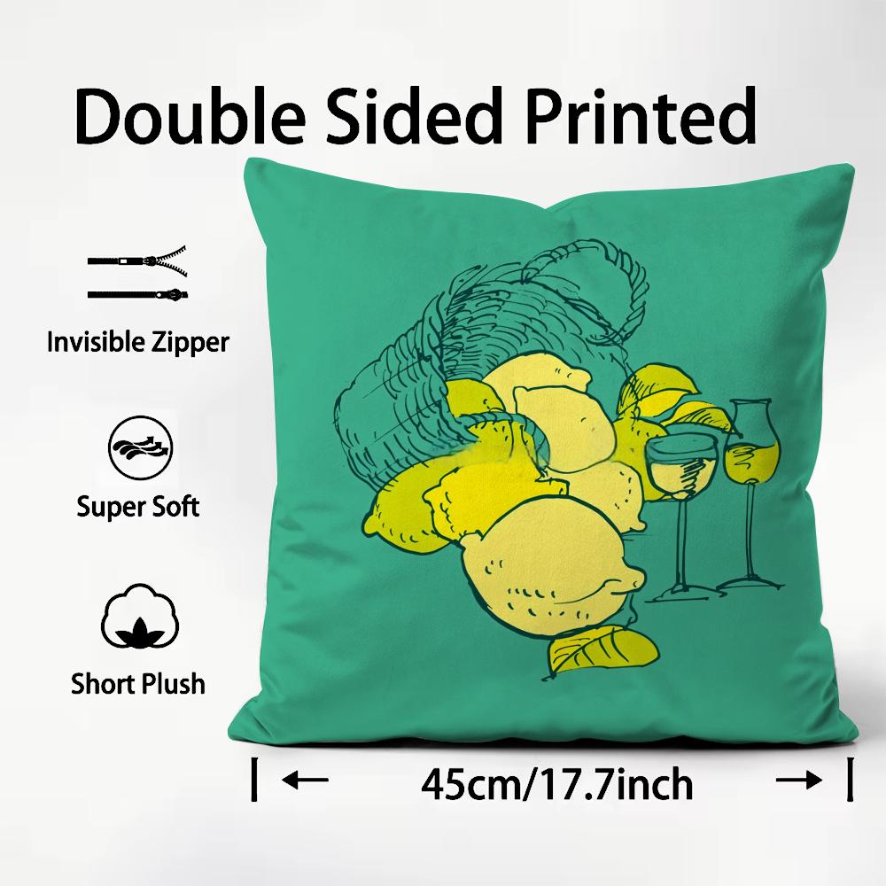 Popular Limoncello Cocktail Cushion Cover Soft Washable Pillow Case Multi-Scene For Couch Bed Travel Office Use