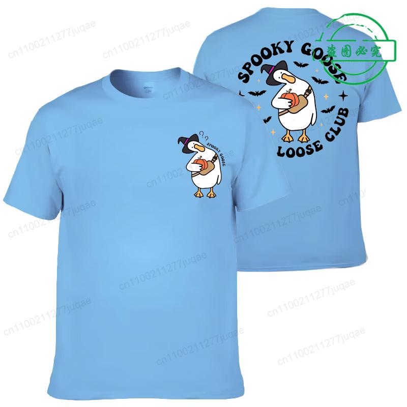 Läskiga Gås T-shirts för Män Kvinnor, Trendiga Mode Herr T-shirts Kläder, Halloween Gås Unisex Toppar T-shirts, Läskig Säsong Tröjor