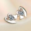 Fashionable Heart Stud Earrings for Women - Korean Style Simple Heart Sweet Luxury Jewelry