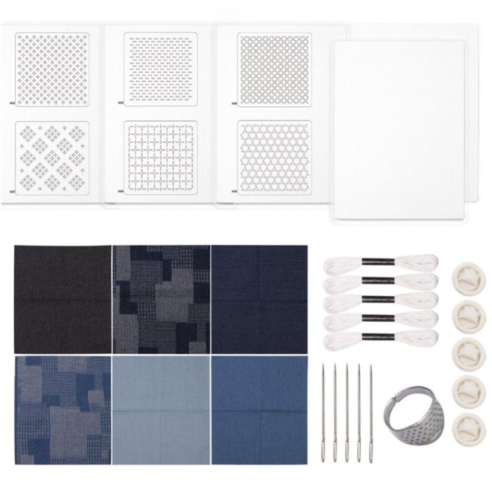 Water Soluble Sashiko Embroidery Beginner Set Hand Quilting Sewing Supplies  for Beginners