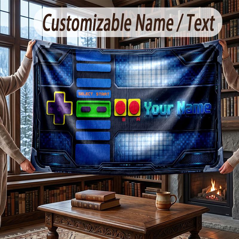 Weltraum Kosmisches Thema Decke Benutzerdefinierter Name Text Personalisierte Decke Weich Gemütlich Decke für Zuhause Sofa Bett