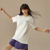 Skechers Fashionable Versatile Printed Round Neck Short Sleeve T-Shirt Unisex Tops Cotton-Candy-White L224U181-0074
