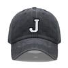 Vintage Washed Cotton Dad Hat Baseball Cap - 2-Tone A-Z Initial Embroidery Adjustable Unisex Team Cap for Men Women