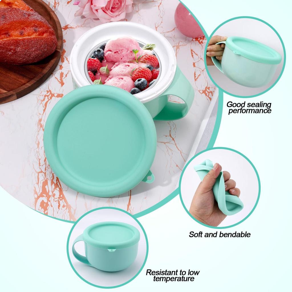 Silicone Lid for Dash My Mug Ice Cream Maker, 5.9in BPA-Free Ice Cream Maker Lid Replacement Reble Bowl Covers Storage Lid Ice Cream Maker