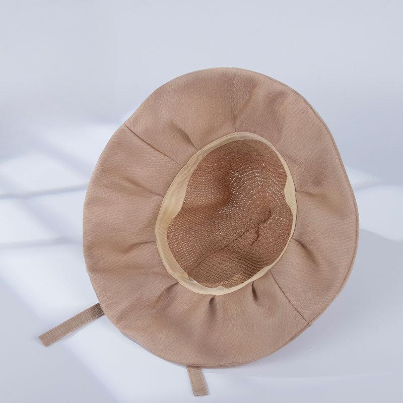 Korean Style Versatile Travel Sun Hat Sun Protection Sun Hat Big Brim Vertical System with Bow Fisherman Hat Women