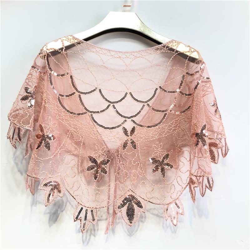 Women's Wedding Dress Shawl Retro Party Sequin 1920s Banquet Evening Dress Shawl