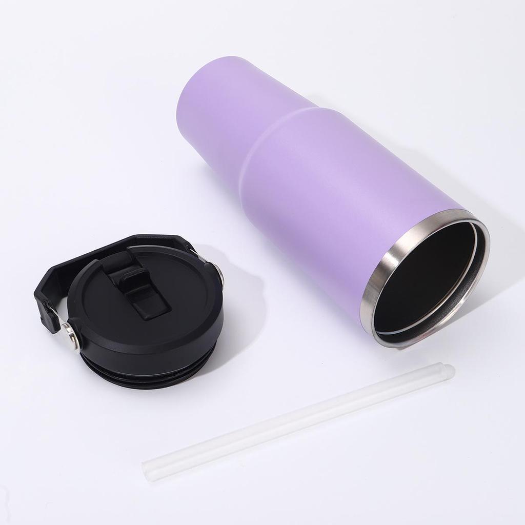 Simple 30oz Stainless Steel Tumbler with Handle, Double Wall Vacuum Insulated, Portable Ice Buster Car Cup
