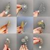 Broche Rétro Chinoise Bo Xin Yun Feuille de Blé et Fleur en Zircon pour Qipao Robe de Soirée