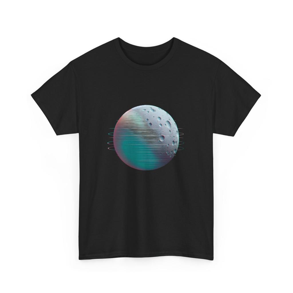 Glitch Moon Graphic Design T-shirt