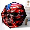1pc Skull with Flames Automatic, Cute Cartoon Pattern, Portable Outdoor Umbrella, Perfect, Holiday Gift for fans.C052