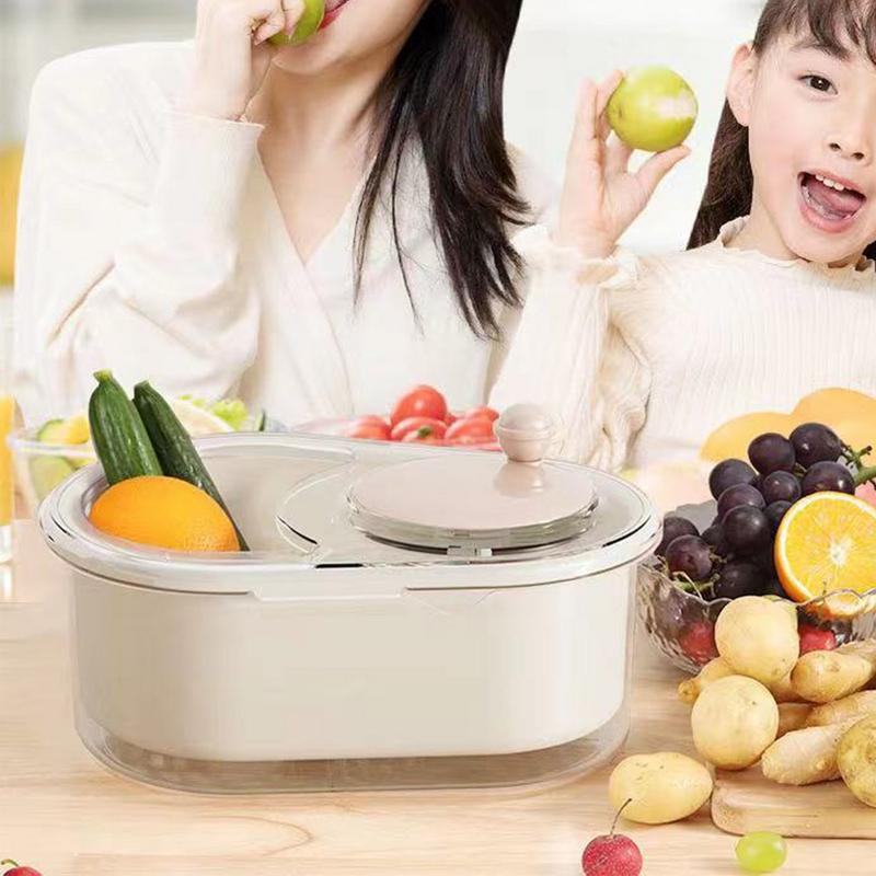 Vegetable Washer Spinner Manual Fruit Washer Vegetable Spinner Labor-Saving Food Colander Effective Cleaning for Berries Fruits