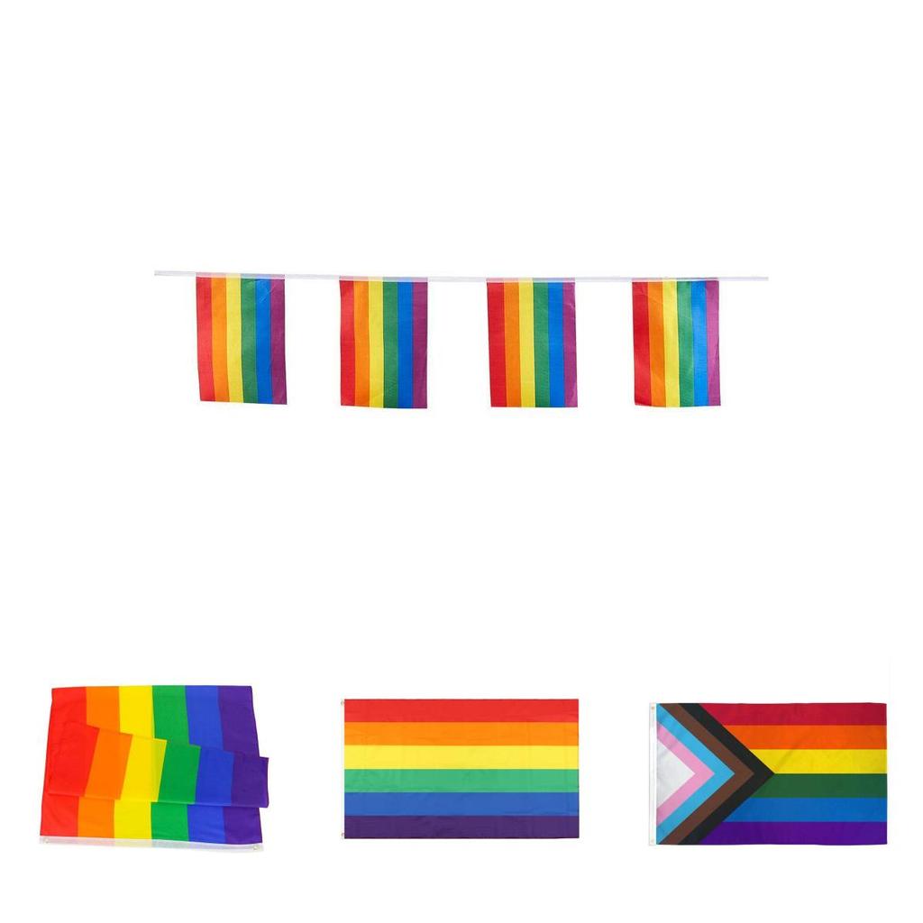 Steag Parada Festival Pride Gay Curcubeu LGBT cu Ochiuri din Alamă