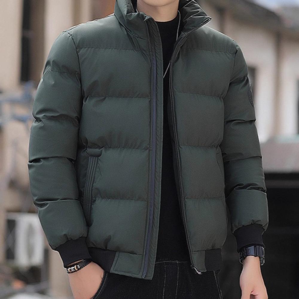 Men's Classic Winter Jacket with Stand Collar, Warm, Casual and Stylish