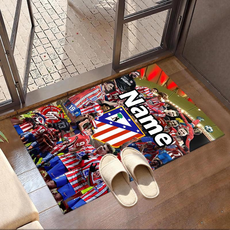 Custom Name Personalized Football Team Print Carpet, Versatile Home Decor Rug, for Playroom, Apartment, Balcony, Entryway, Hallway Gift