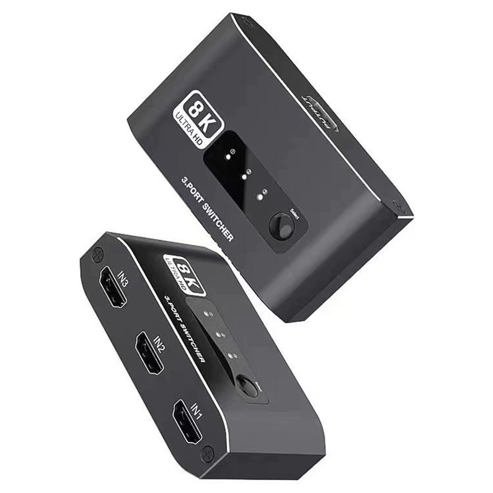

Q8Q3-2 4K 120Hz HDMI Switch 8K 3 In 1 Out HDMI 2.1 Video Switcher As Shown A