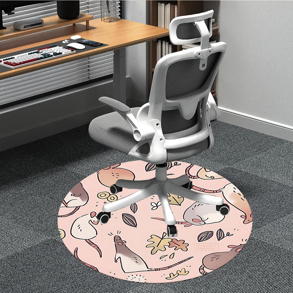 

1pc Rat Pattern Chair Carpet for Office, Non-slip, Soft and Durable Office Rug, Perfect for Office yy260131044 80cm by 80cm