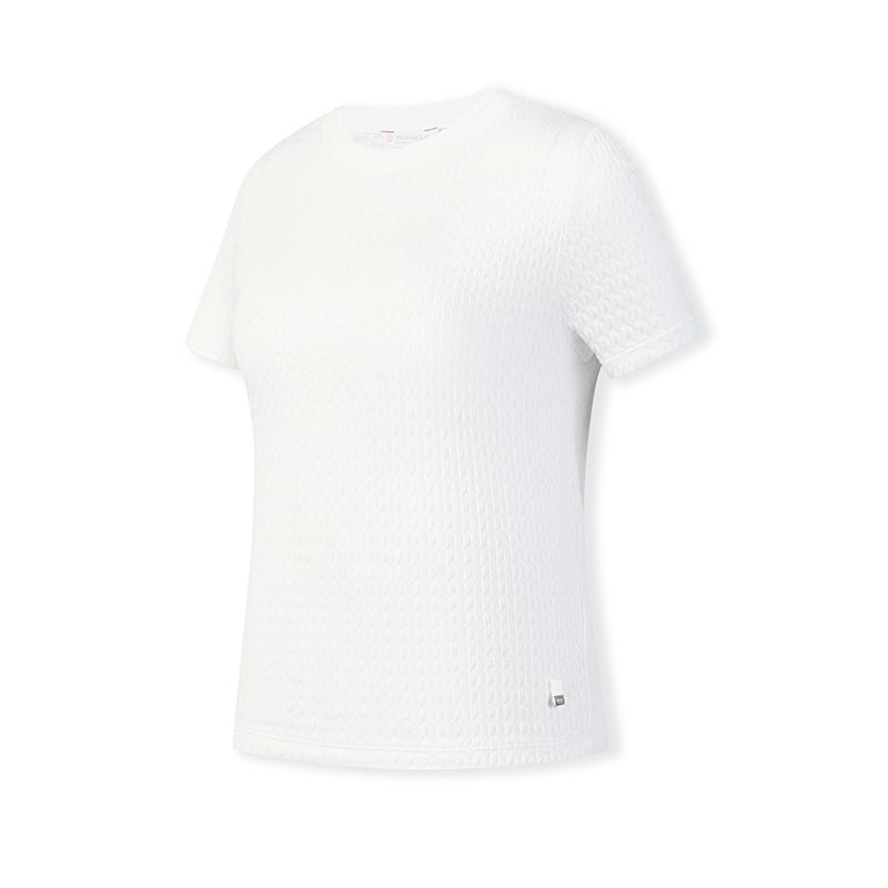 

FILA Golf Series Fashion Simple Classic Sports Casual Golf Versatile Comfortable Loose Knit Short Sleeve T-Shirt Women Tops Jade-White A11W625147FWT L