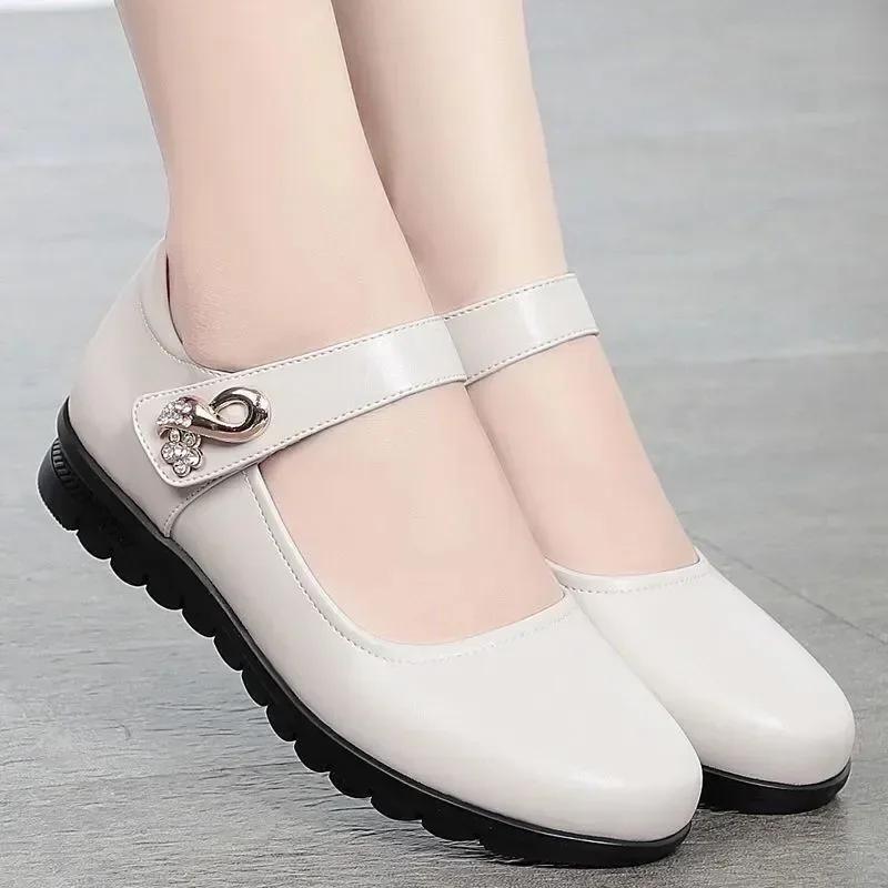 Zapatos De Mujer Women Cute Comfort Buckle Strap Black Patent Leather Height Increased Shoes Lady Cool Wine Red Heel Shoes