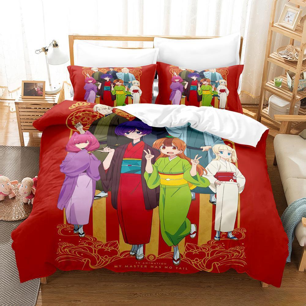 New 3d Print Anime My Master Has No Tail Bedding Set Single Twin Full Queen King Size Bed Set Adult Kid Bedroom Duvet Cover Sets