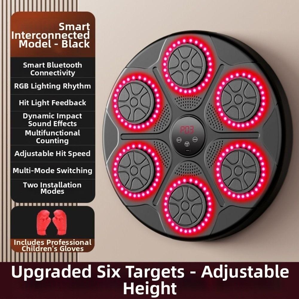 Bluetooth Connection Smart Music Boxing Machine Boxing Electronic Target Parent-child Interaction Style B Kid Gloves