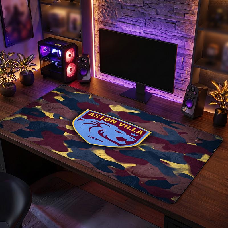 Aston Villa Football Print Large Mouse Pad, Anti-Slip Extended Gaming Desk Mat for Office Home