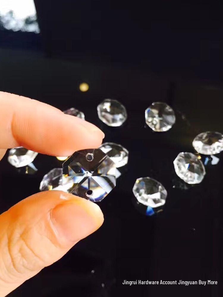 Mărgele Premium din Sticlă de Cristal Octogonale pentru Perdele și Decorațiuni de Iluminat DIY, 12-18mm, Mărgele Vrac