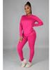 European Autumn/Winter Solid Color Hoodie and Long Pants Sportswear Set