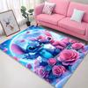 3D Stich Engel Liebe Rosa Zimmerteppich Straßenmode Teppich Schlafzimmer Wohnzimmer Fußmatte Heimdekoration Rutschfeste Fußmatten Potdemiel