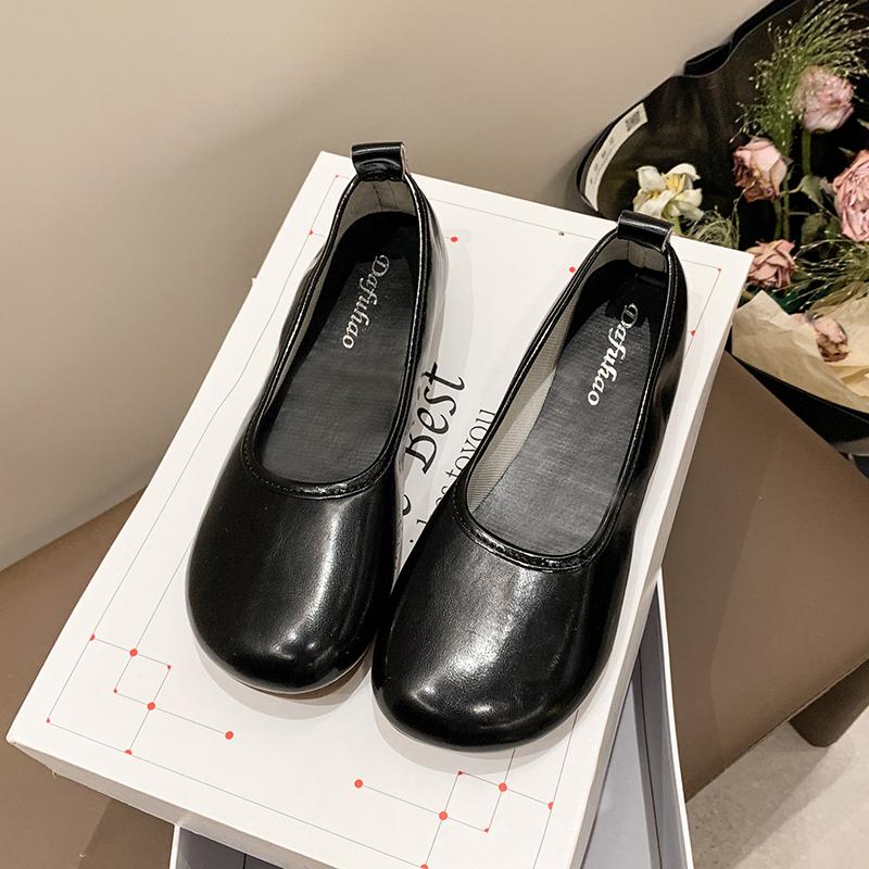 

Модные туфли Мэри Джейн с круглым носком, весенние, новые, мягкие подошвы и мягкие поверхности, однотонные женские туфли с носком 40 чёрный