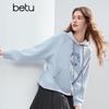 Betu Damen 3D-Buchstaben-Stickerei Hoodie