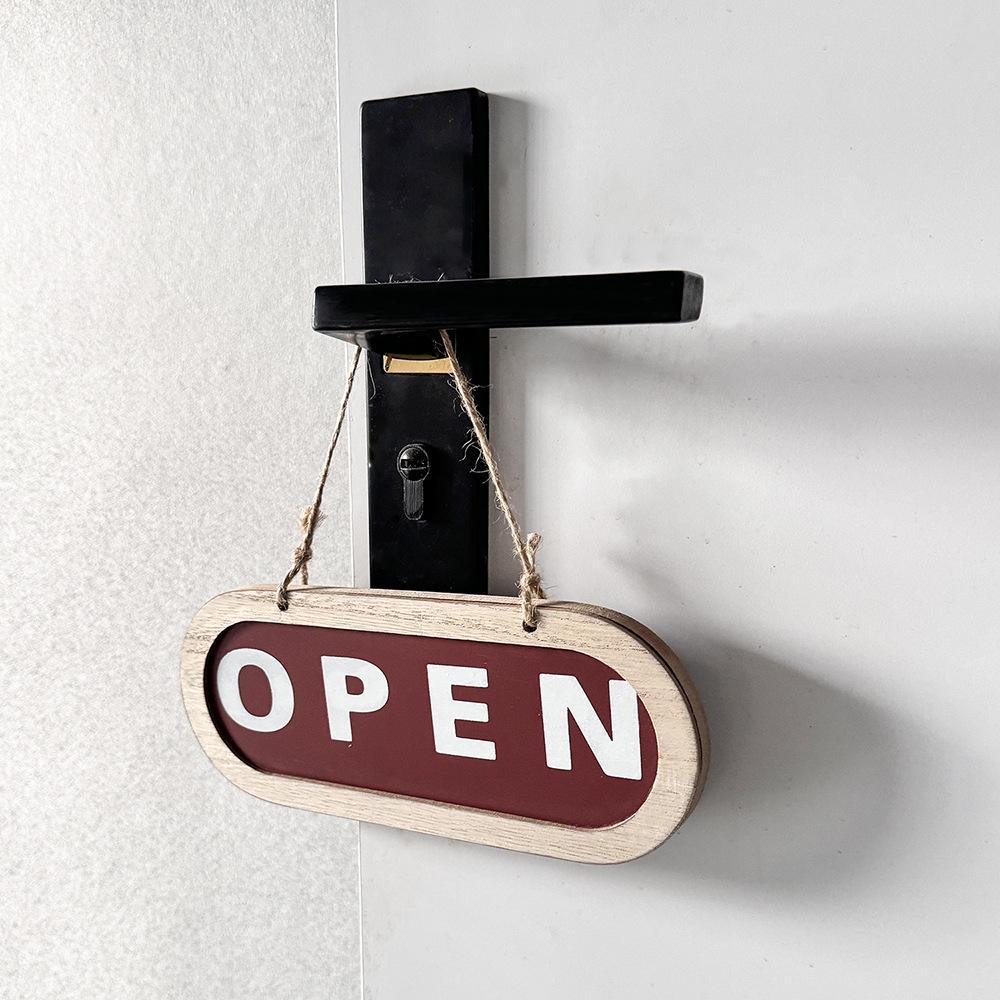 Double-Sided American Country Wooden Hanging Sign - Decorative Home & Cafe Wall Décor